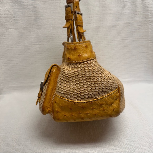 Prada Straw Ostrich Tote Naturale Soleil - Picture 7 of 15